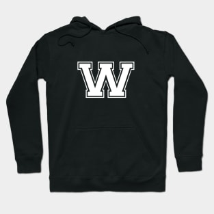 Initial Letter W - Varsity Style Design Hoodie